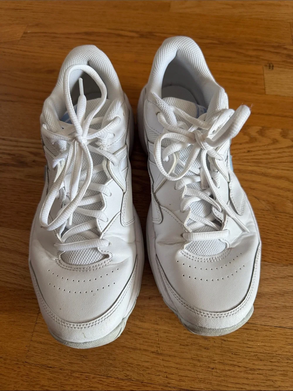 Nike Court Lite 2 White Sneakers with Light Blue Swoosh